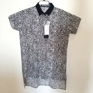 Onitsuka Tiger Black White Printed Shirt Dress
